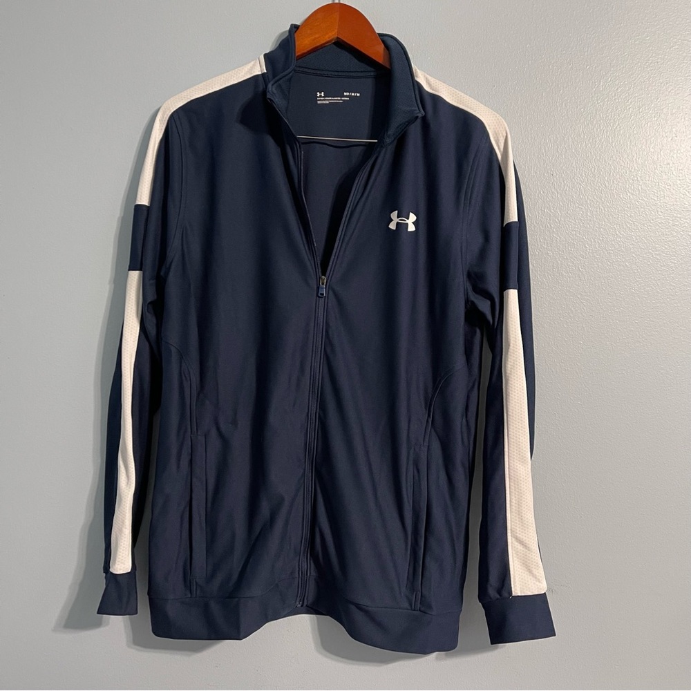 Under armour men’s fitted slim fast dry sporty light Navy Jacket zip up pockets